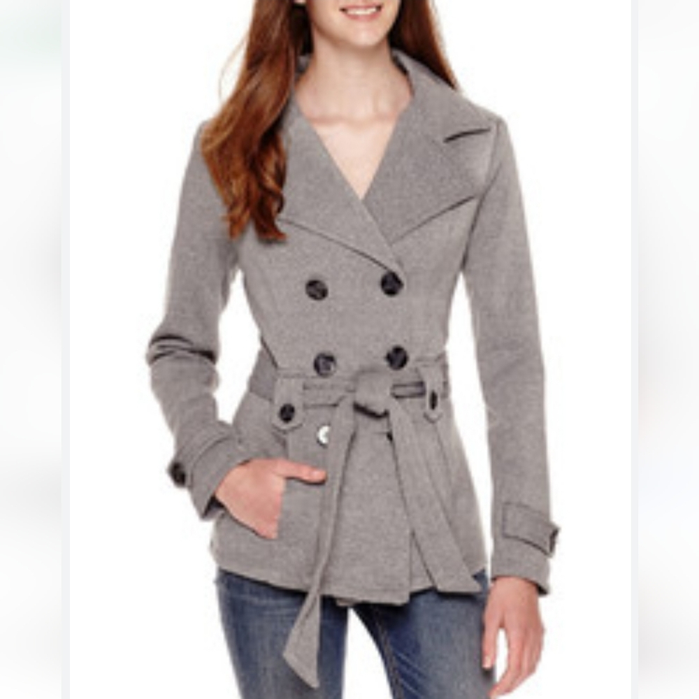 Jou Jou heather gray peacoat jacket (NWT)